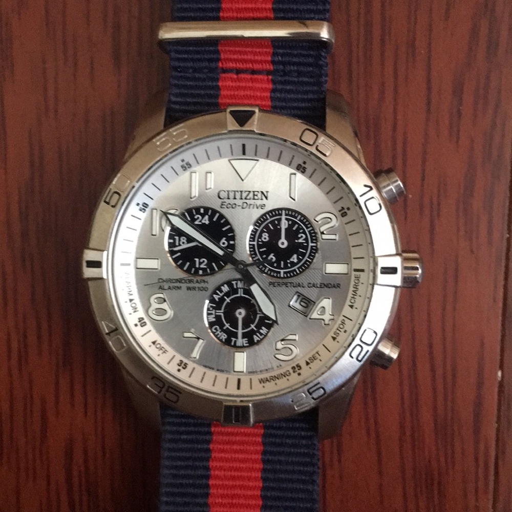 Citizen Eco Drive E820 Watch 4 FREE NATO BANDS!